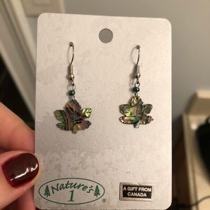 Natural Material Maple Leaf Earrings